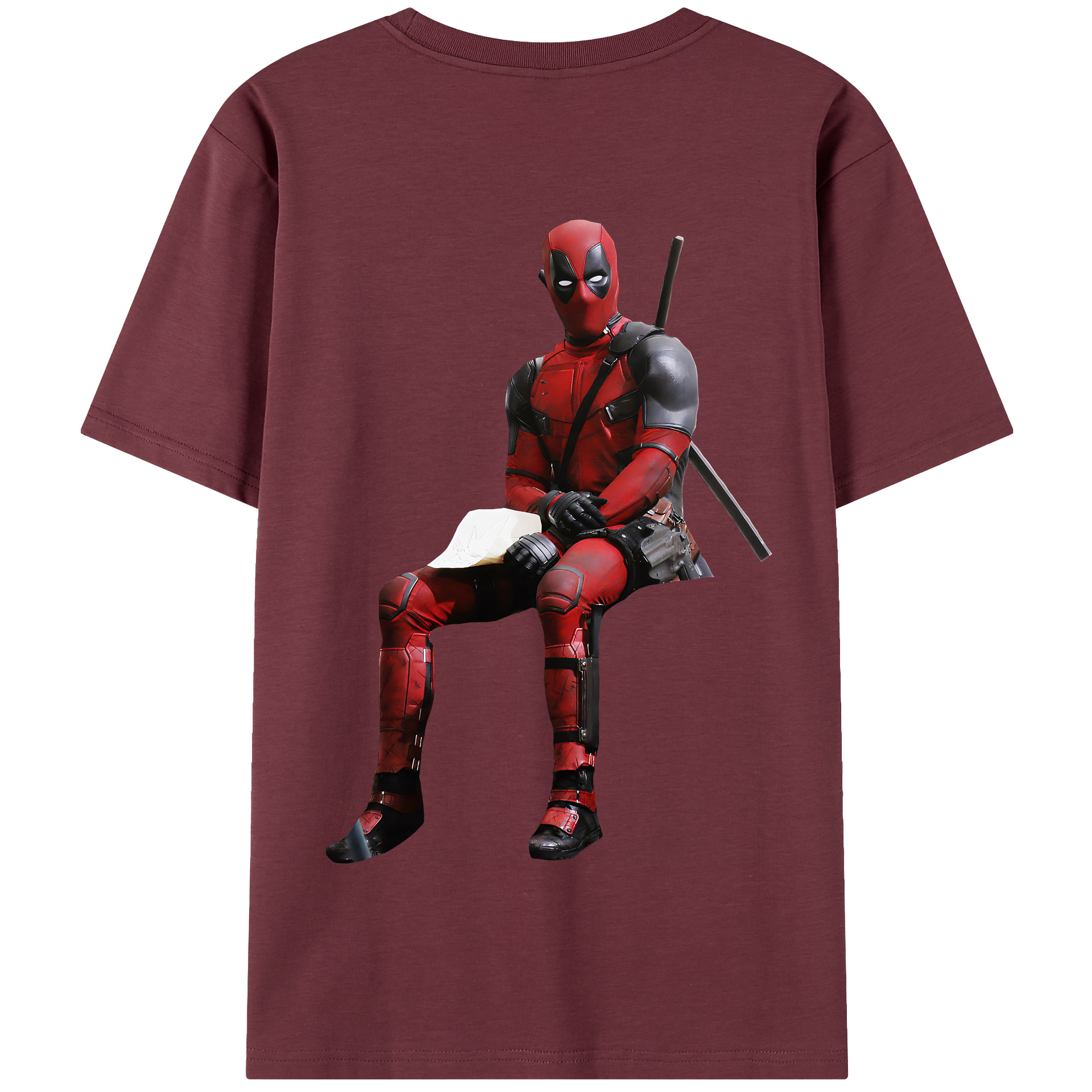 （画像用） Deadpool デッドプール 綿100％半袖Tシャツ（背面プリント）